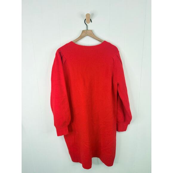 Eloquii Carmine Red Bow Long Sleeve Sweater Dress Plus Size 14 16 Holiday Party - Picture 7 of 9